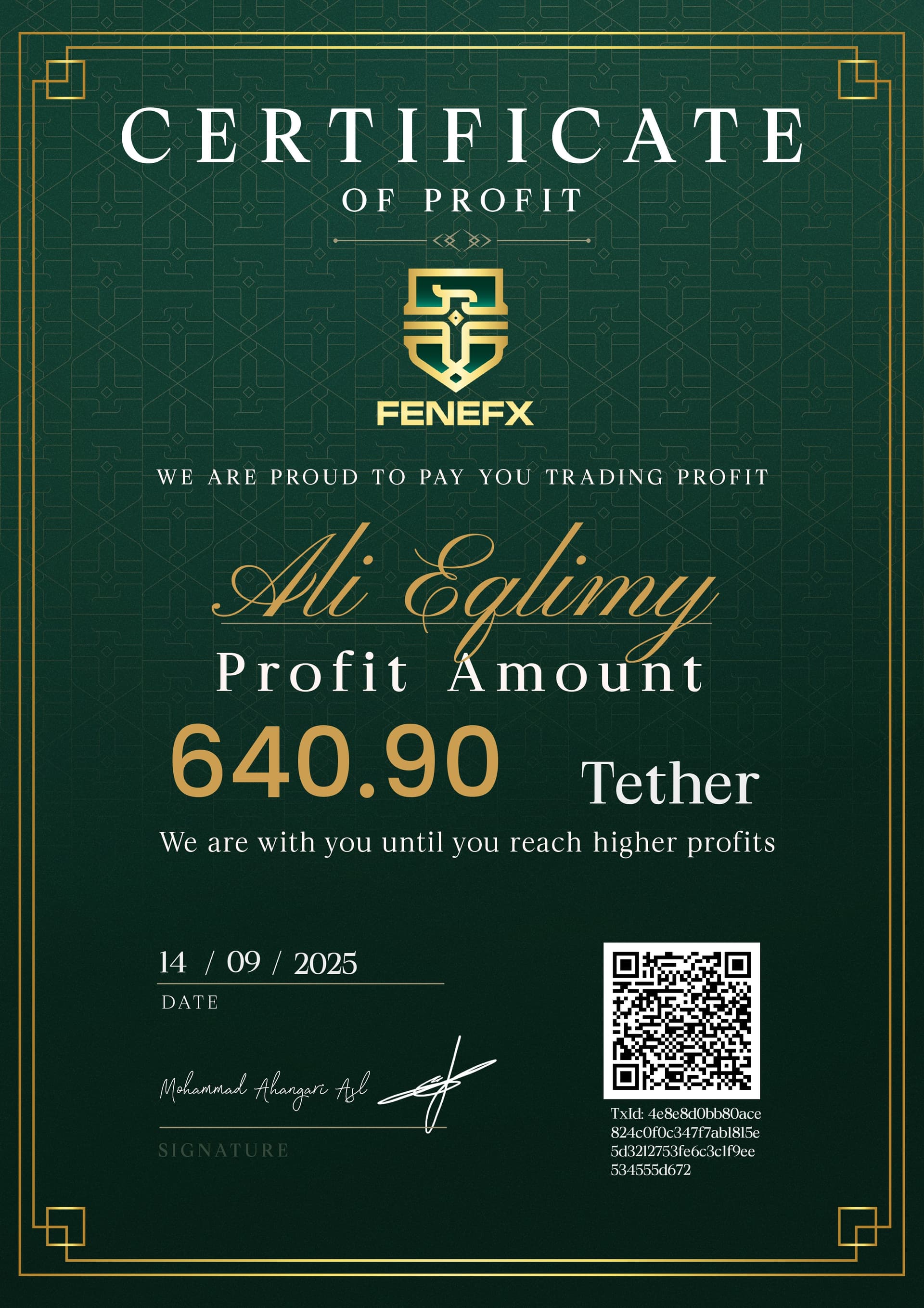 Dividend certificate