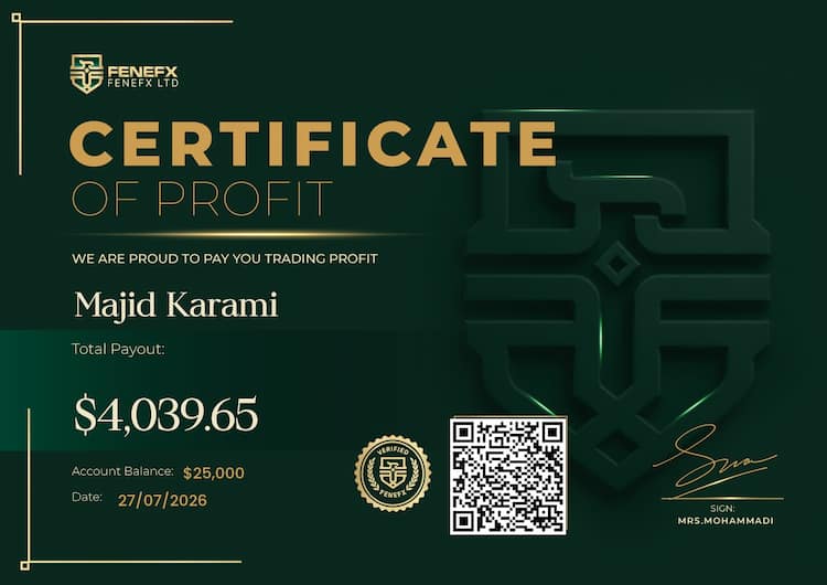 Payout Certificate — Majid Karami