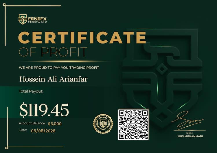 Payout Certificate — Hossein Ali Arianfar