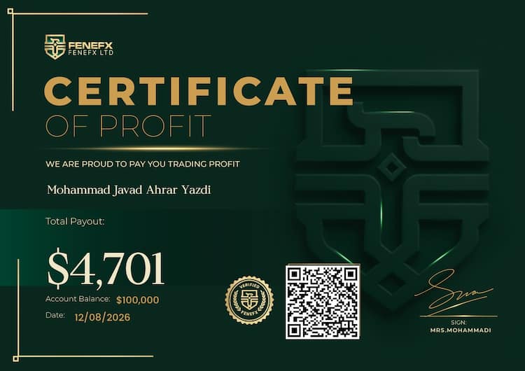 Payout Certificate — Mohammad Javad Ahrar Yazdi