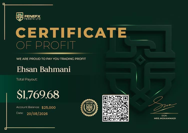 Payout Certificate — Ehsan Bahmani