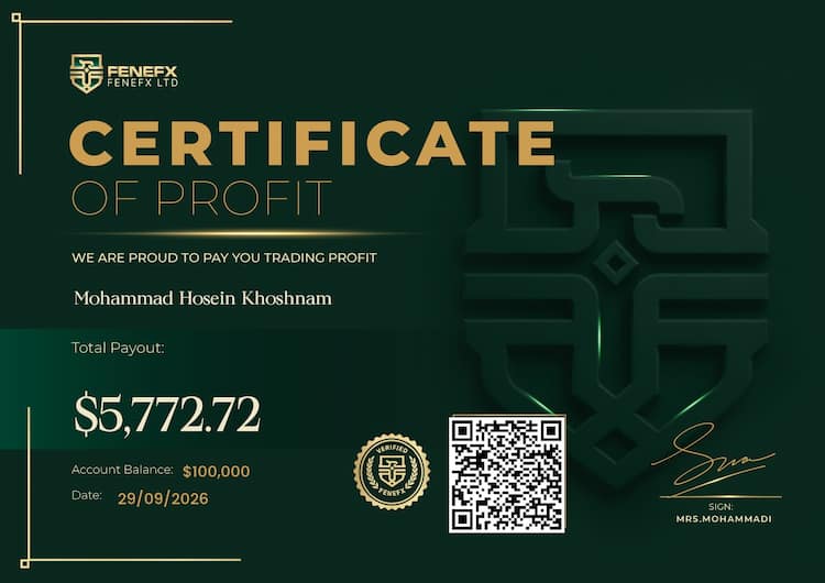 Payout Certificate — Mohammad Hosein Khoshnam