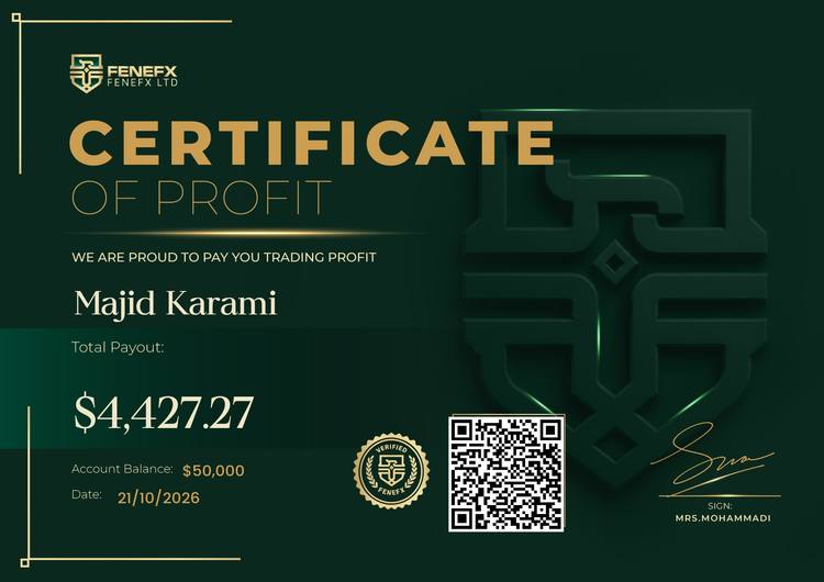 Payout Certificate — Majid Karami
