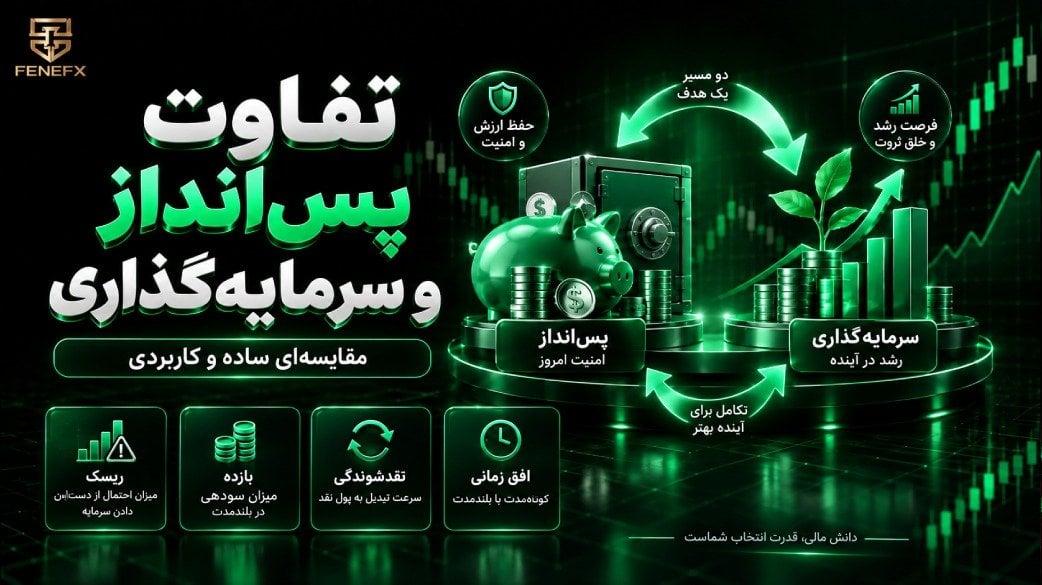 تفاوت پس انداز و سرمایه گذاری