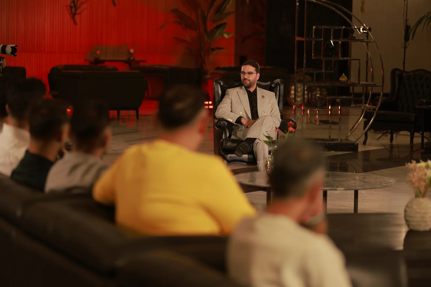 Mohammad Ahangari Asl addressing the House of Traders audience